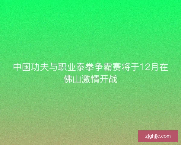 中国功夫与职业泰拳争霸赛将于12月在佛山激情开战 中国功夫与职业泰拳争霸赛将于12月在佛山激情开战