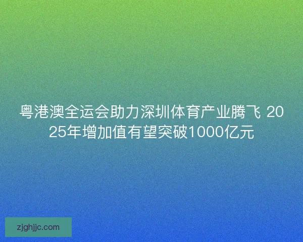 粤港澳全运会助力深圳体育产业腾飞 2025年增加值有望突破1000亿元 粤港澳全运会助力深圳体育产业腾飞 2025年增加值有望突破1000亿元