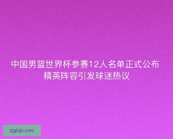 中国男篮世界杯参赛12人名单正式公布 精英阵容引发球迷热议